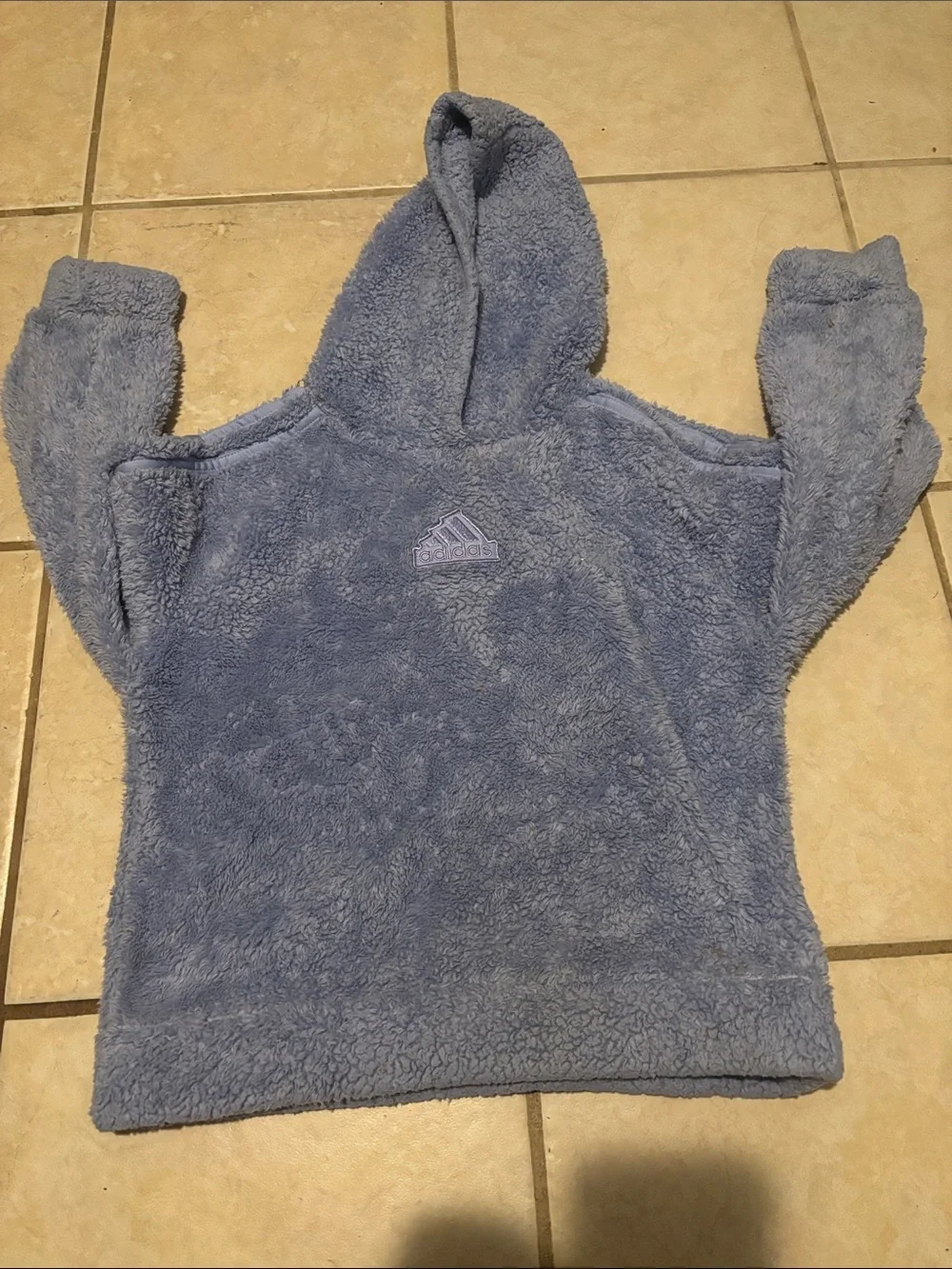 adidas Kids Plush Hooded Pullover Jacket - Light Blue